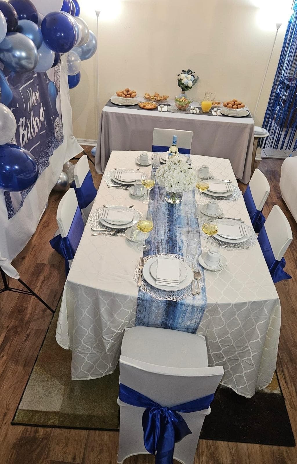 Brunch tablescape from above