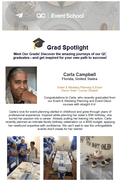 QC Graduate Spotlight feature