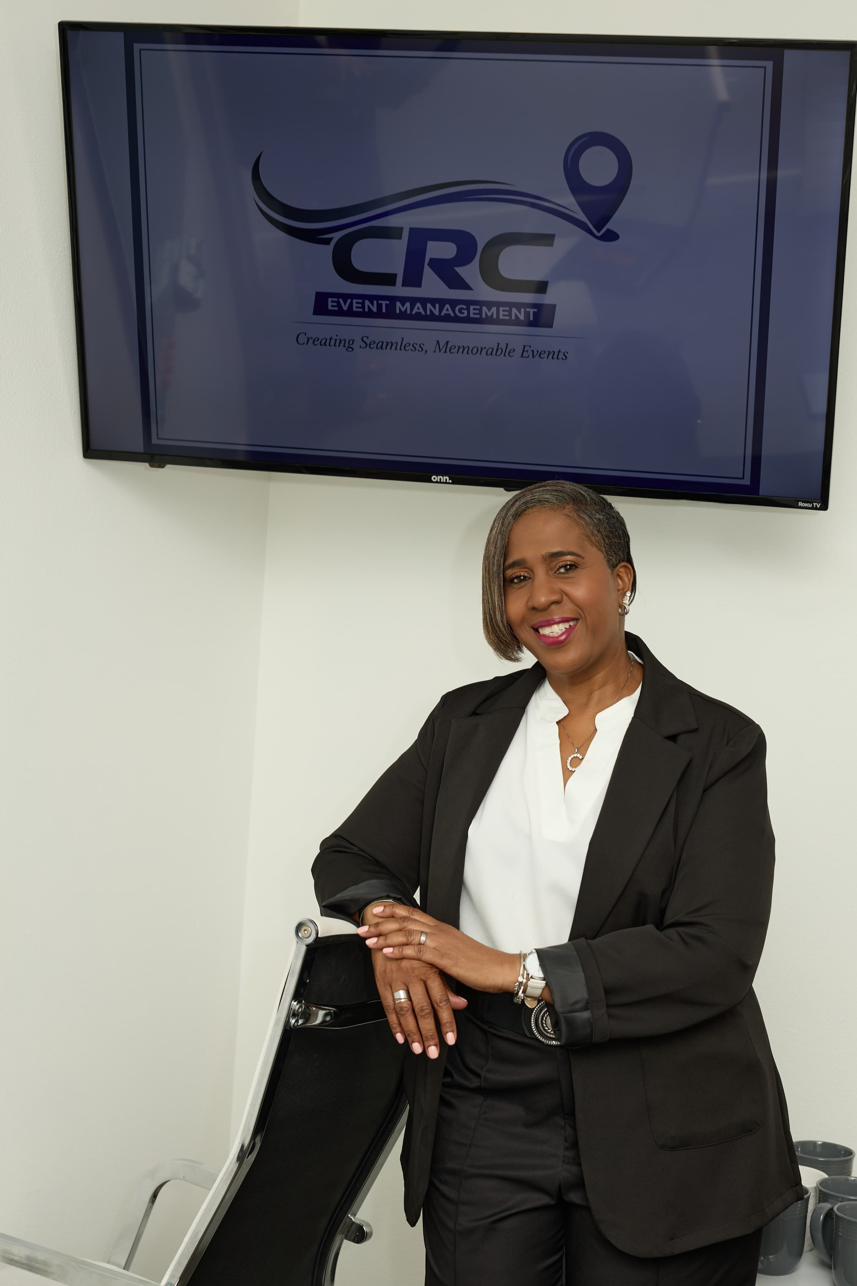Carla smiling boss pose